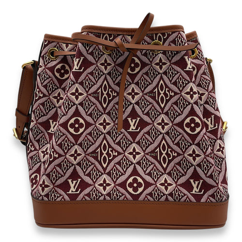 Noe Limited Edition Petit Bordeaux Bucket Bag in Canvas, Gold hardware