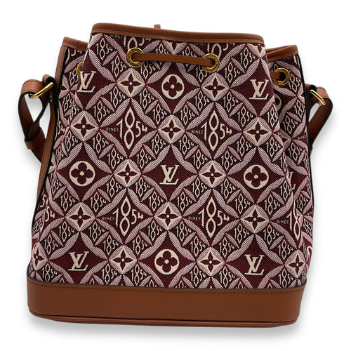 Noe Limited Edition Petit Bordeaux Bucket Bag in Canvas, Gold hardware