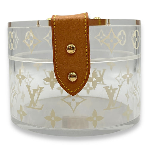 Monogram Scott Box Case in Calfskin/Plexiglass, Gold hardware