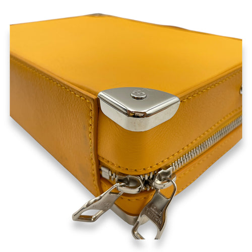 Virgil Handle Saffron Soft Trunk in Calfskin, Silver hardware