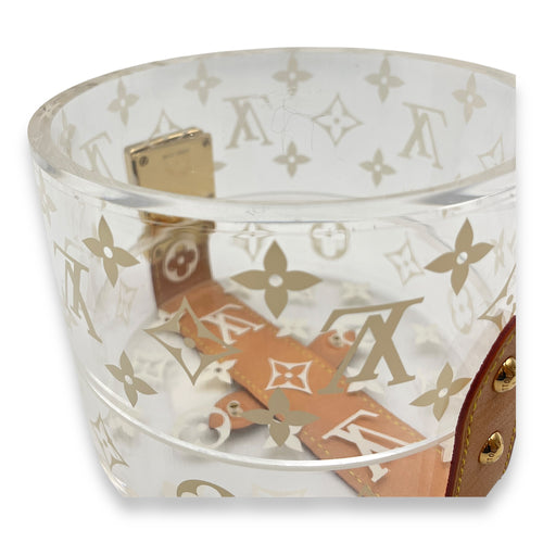 Monogram Scott Box Case in Calfskin/Plexiglass, Gold hardware