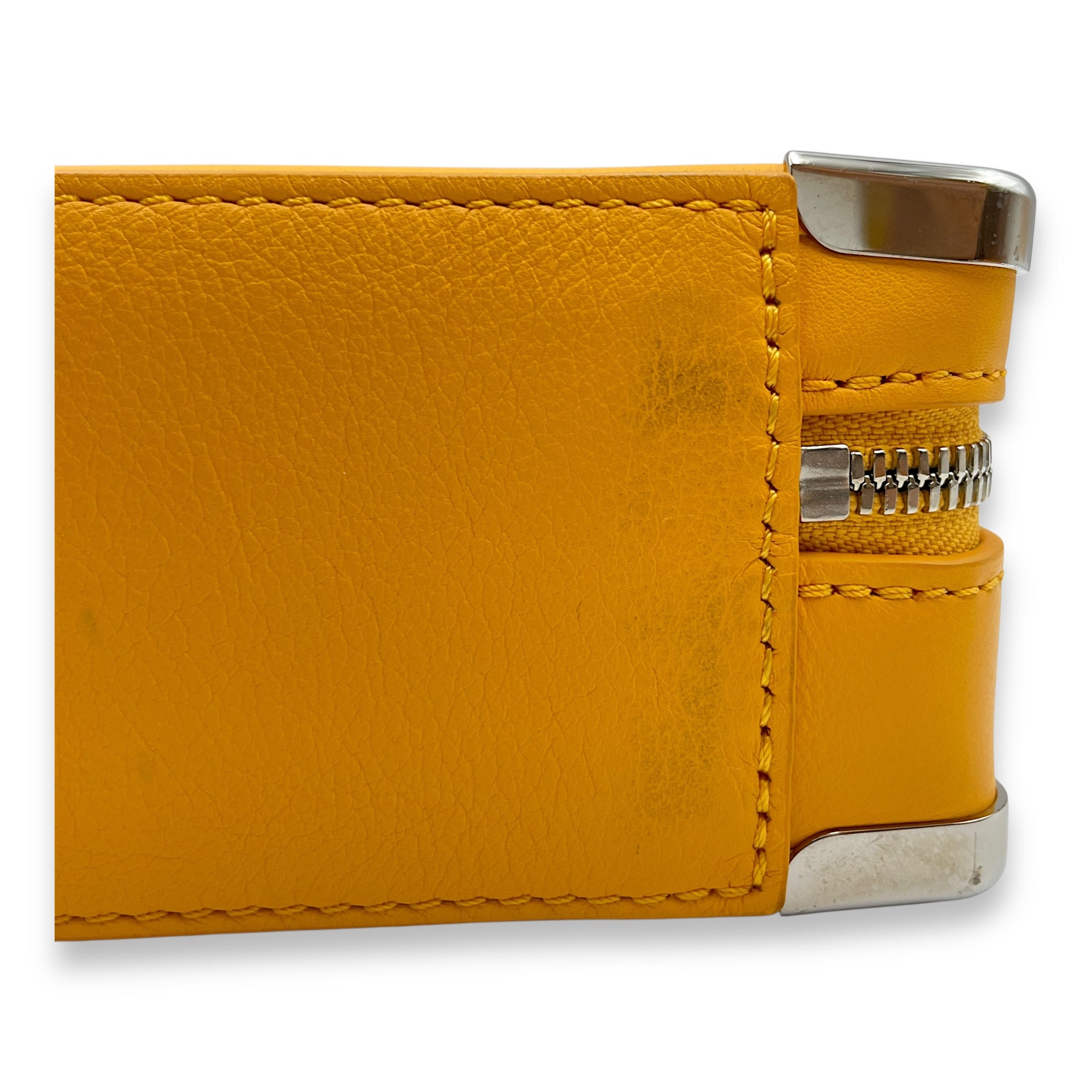 Virgil Handle Saffron Soft Trunk in Calfskin, Silver hardware