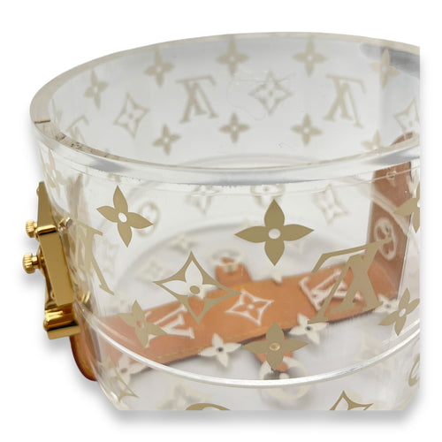 Monogram Scott Box Case in Calfskin/Plexiglass, Gold hardware