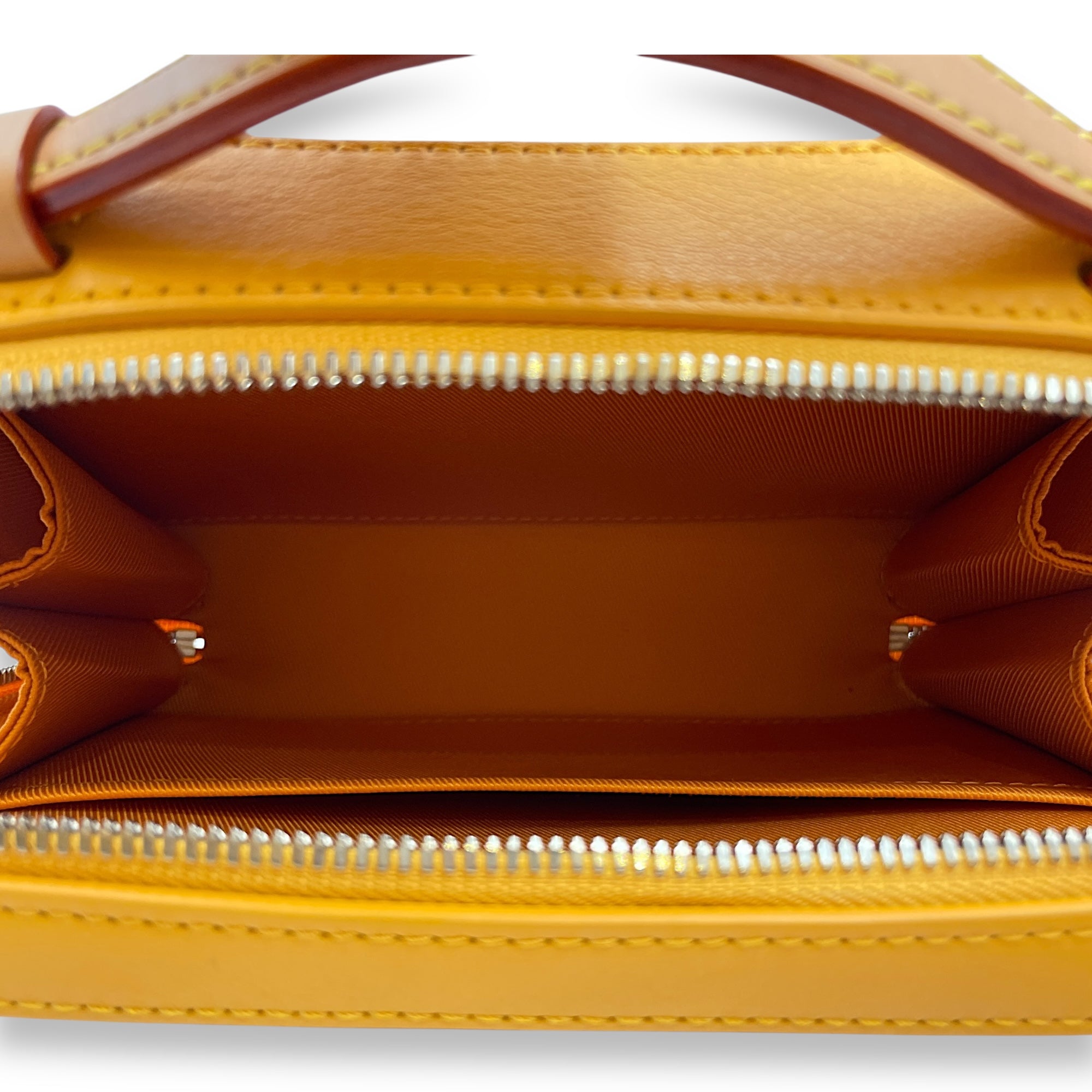 Virgil Handle Saffron Soft Trunk in Calfskin, Silver hardware