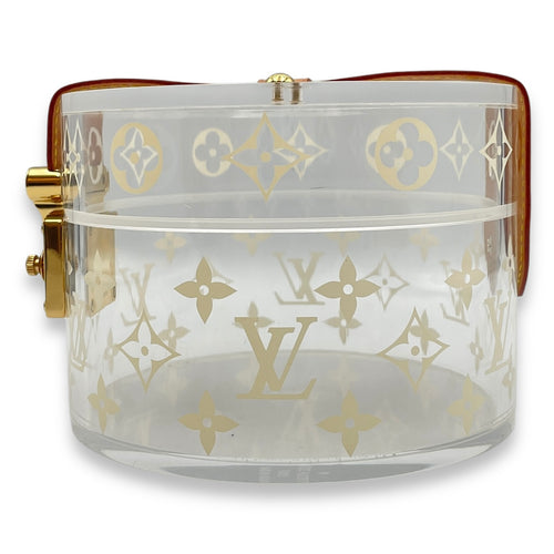 Monogram Scott Box Case in Calfskin/Plexiglass, Gold hardware