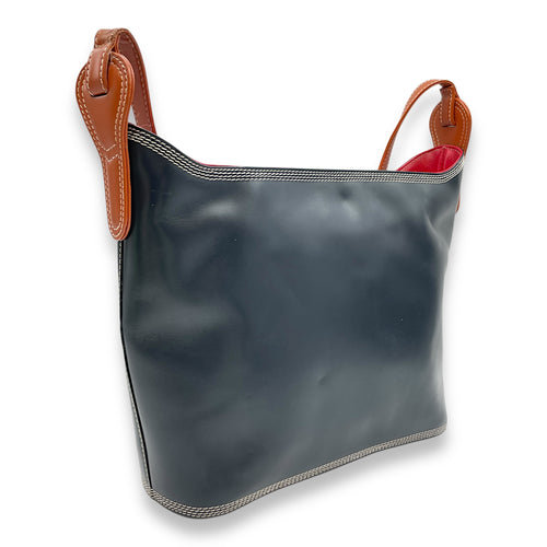 Le Boy Medium Purple Shoulder Bag in Calfskin, Ruthenium hardware