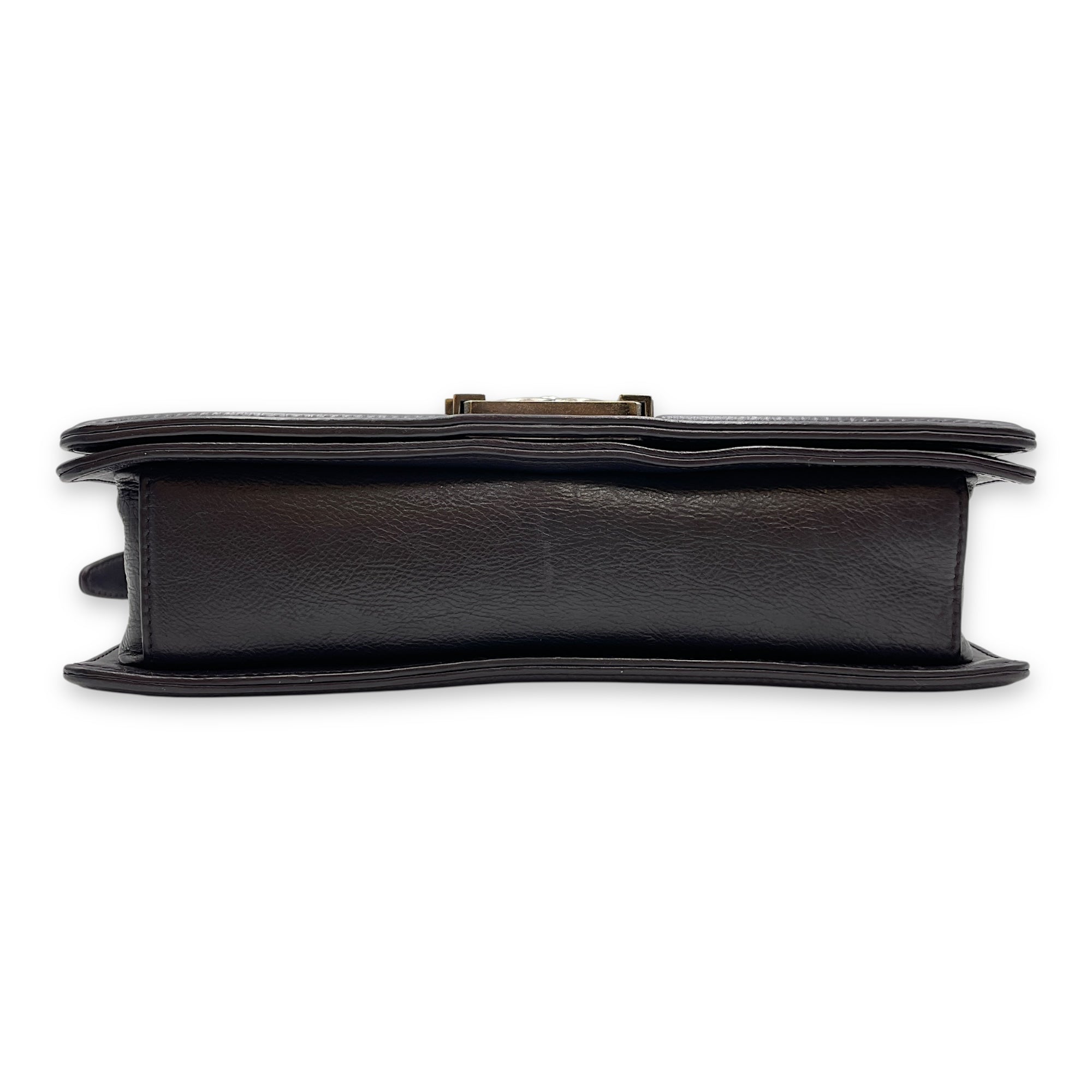 Le Boy Medium Purple Shoulder Bag in Calfskin, Ruthenium hardware
