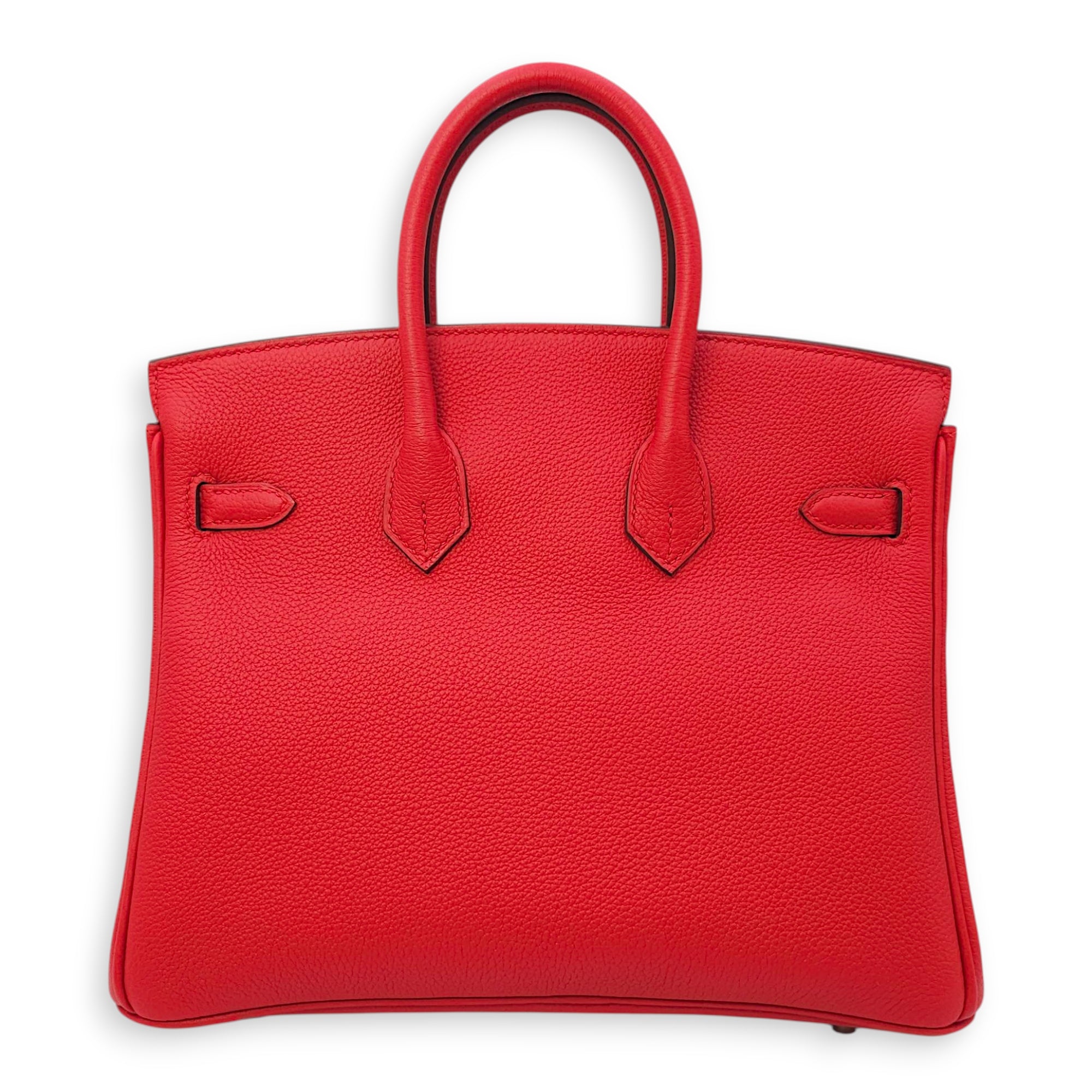 Birkin 25 Rouge Radieux in Togo, Palladium hardware