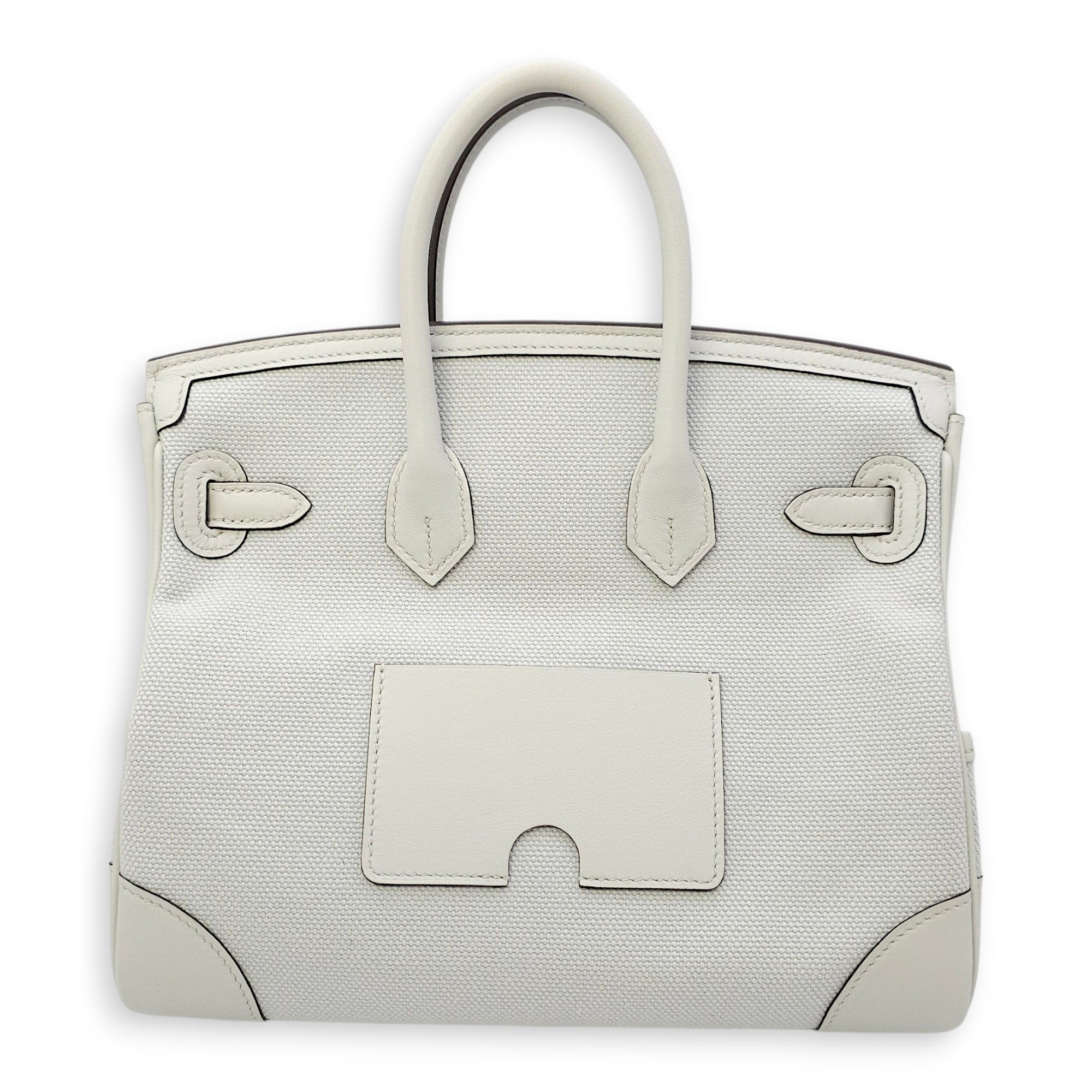 Cargo Birkin 25 Gris Platine in Swift/Toile, Palladium hardware