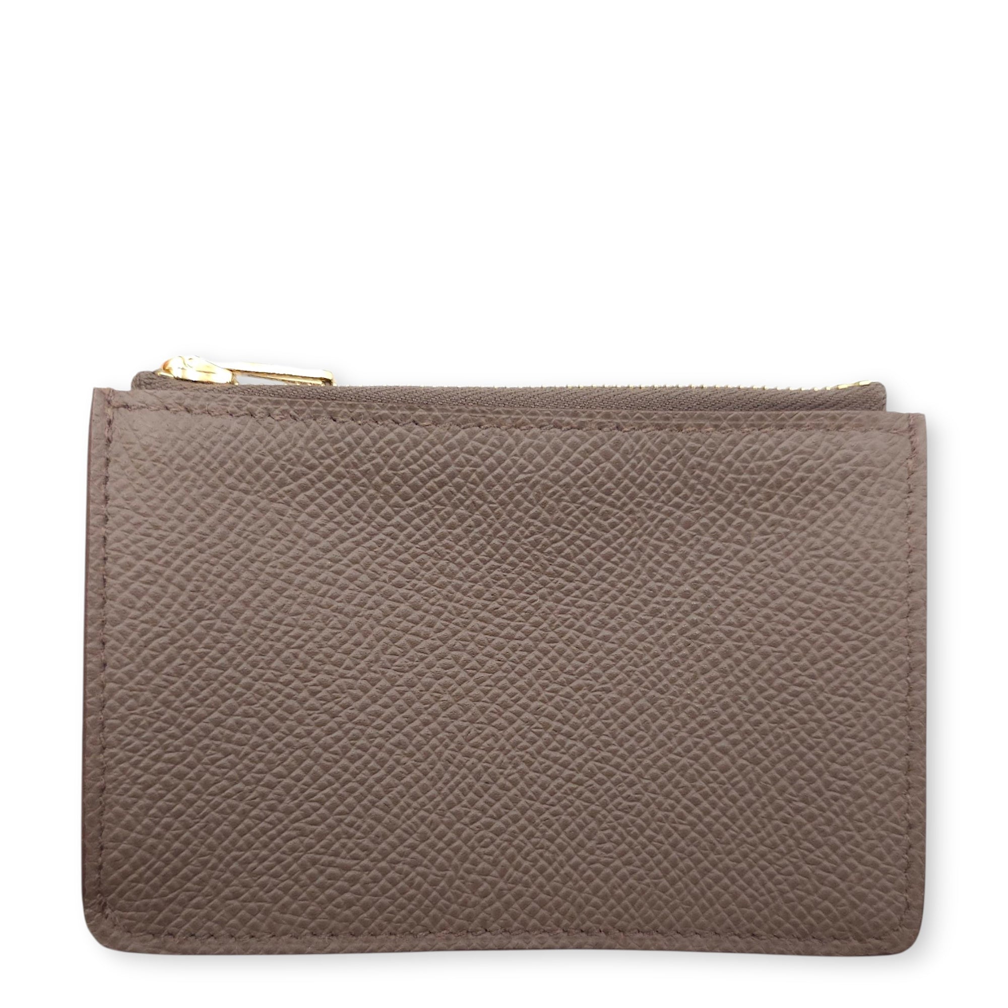Constance Slim Etain Wallet in Epsom, Gold hardware