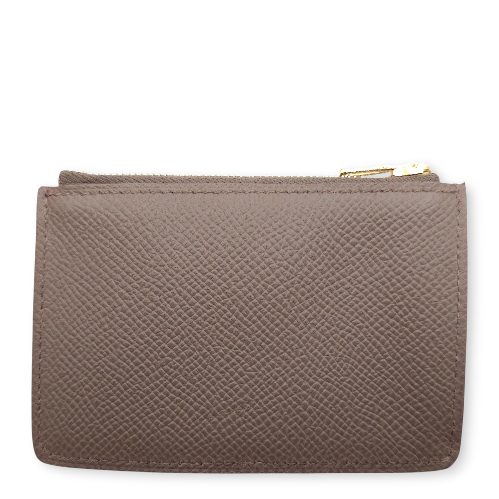 Constance Slim Etain Wallet in Epsom, Gold hardware