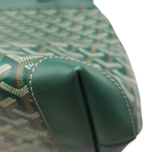 Goyardine Bellechasse PM Green Tote Bag in Canvas, Silver hardware