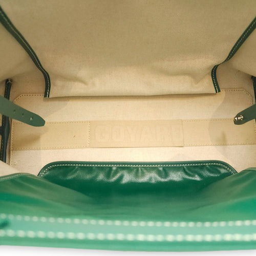 Goyardine Bellechasse PM Green Tote Bag in Canvas, Silver hardware