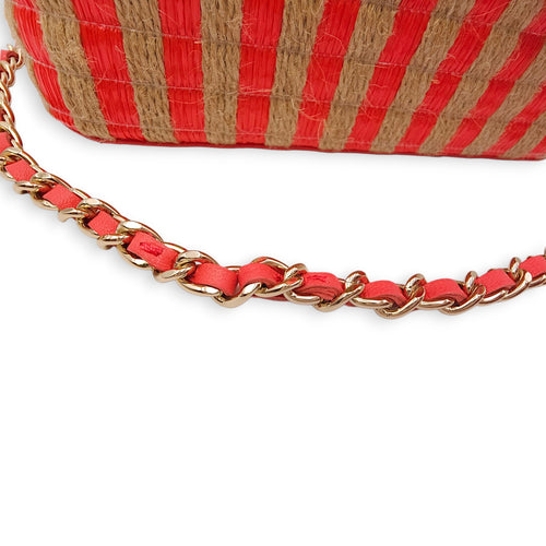 CC Multi-Color Vanity Bag in Raffia, Gold hardware