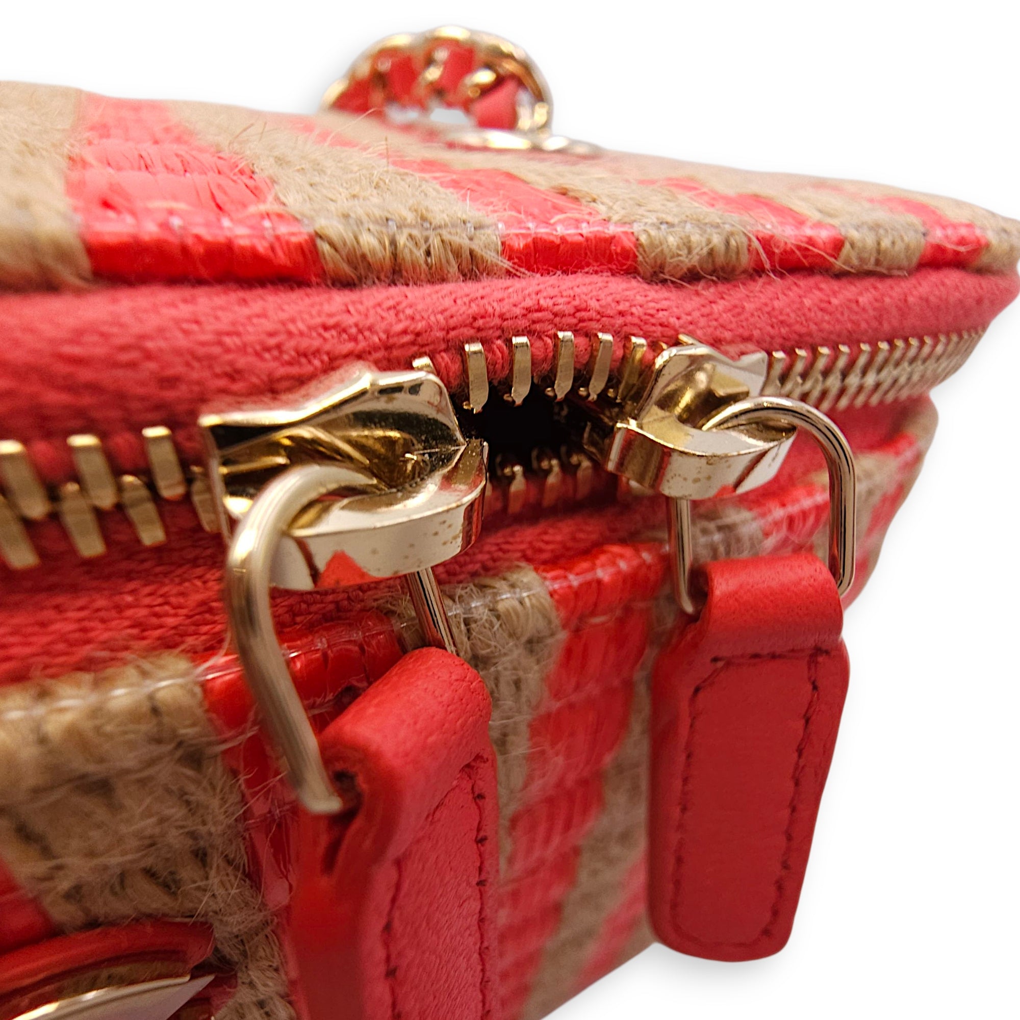 CC Multi-Color Vanity Bag in Raffia, Gold hardware