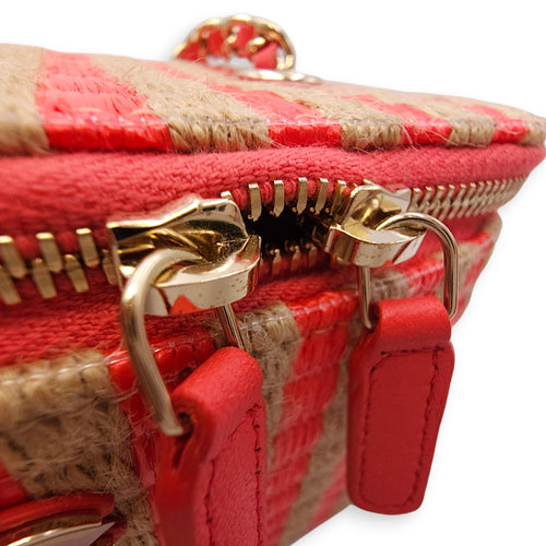 CC Multi-Color Vanity Bag in Raffia, Gold hardware