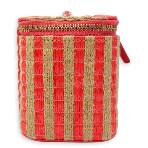 CC Multi-Color Vanity Bag in Raffia, Gold hardware
