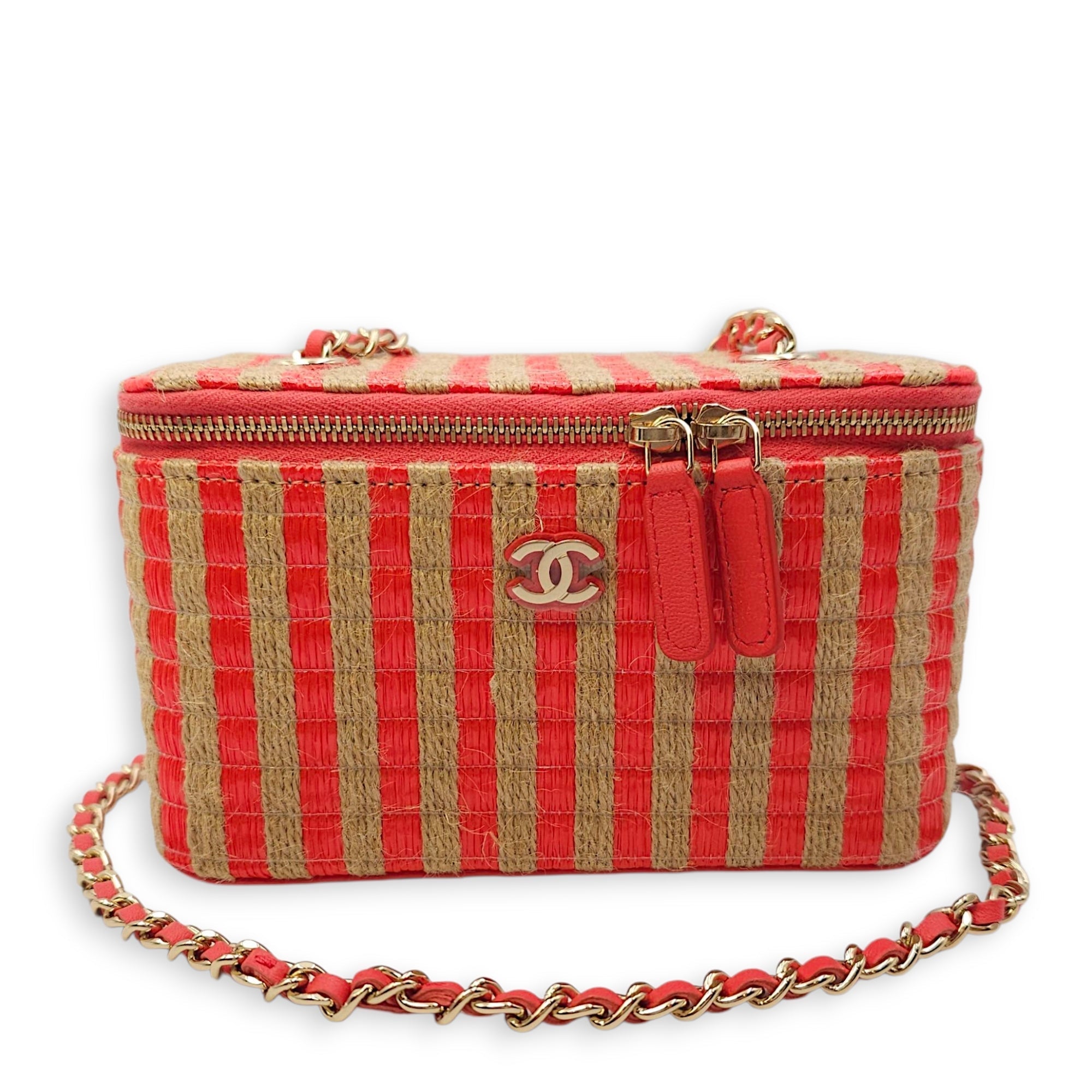 CC Others Multi-Color Vanity Bag in Raffia Gold hardware CL2511-16930 11