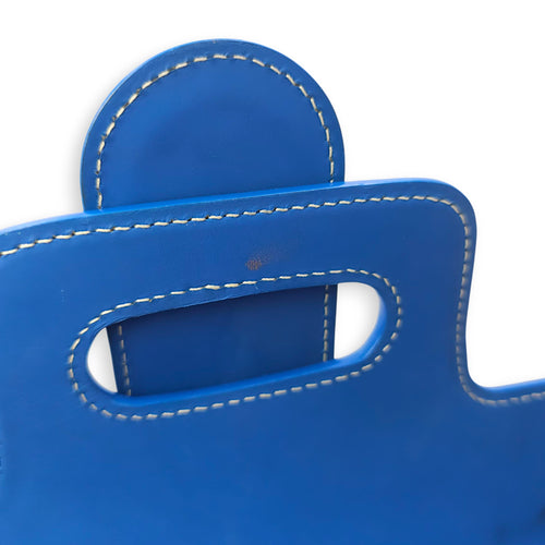 Saigon PM Blue Shoulder Bag in Canvas, Silver hardware