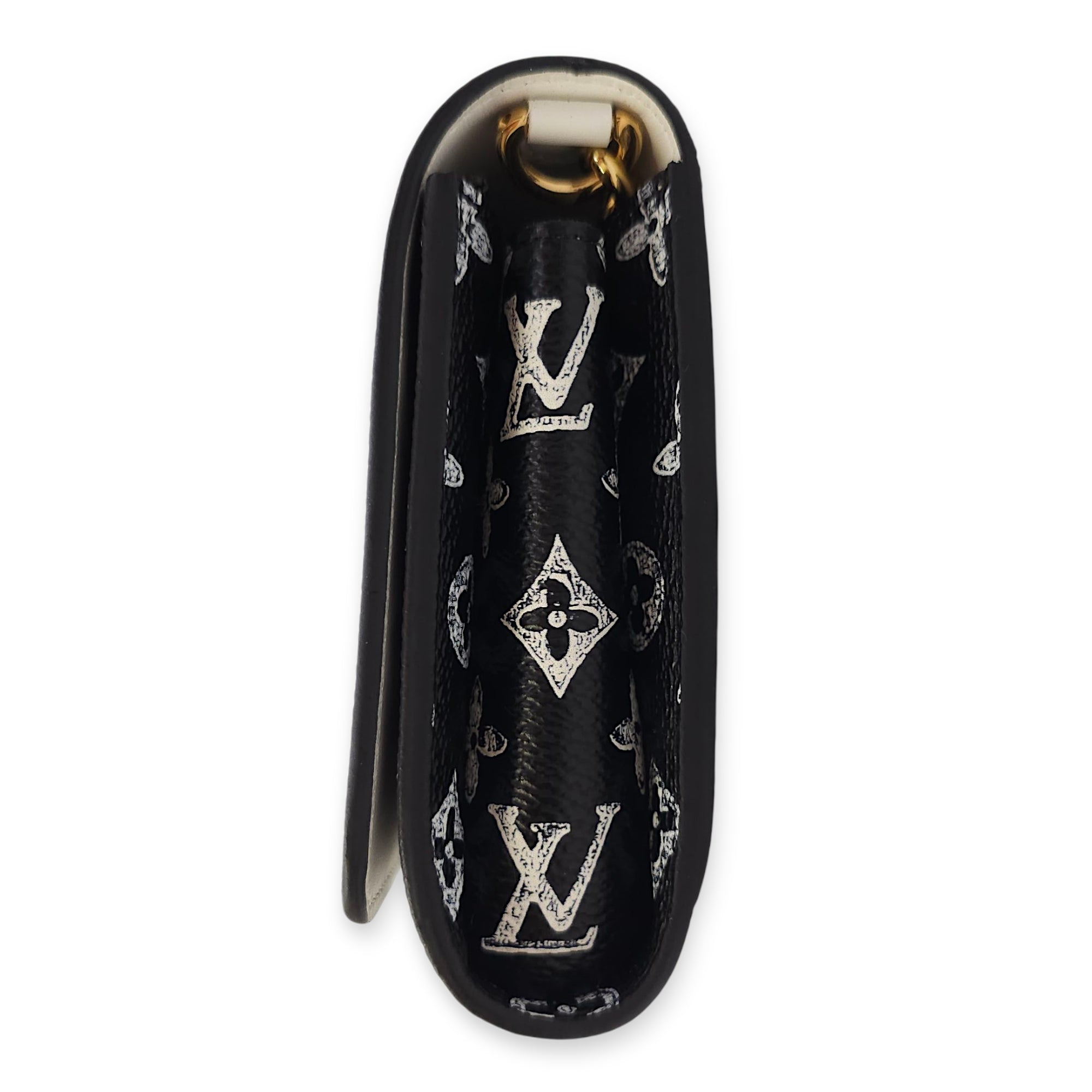 Monogram Catogram Portefeuille Twist Black Wallet on Chain, Gold hardware