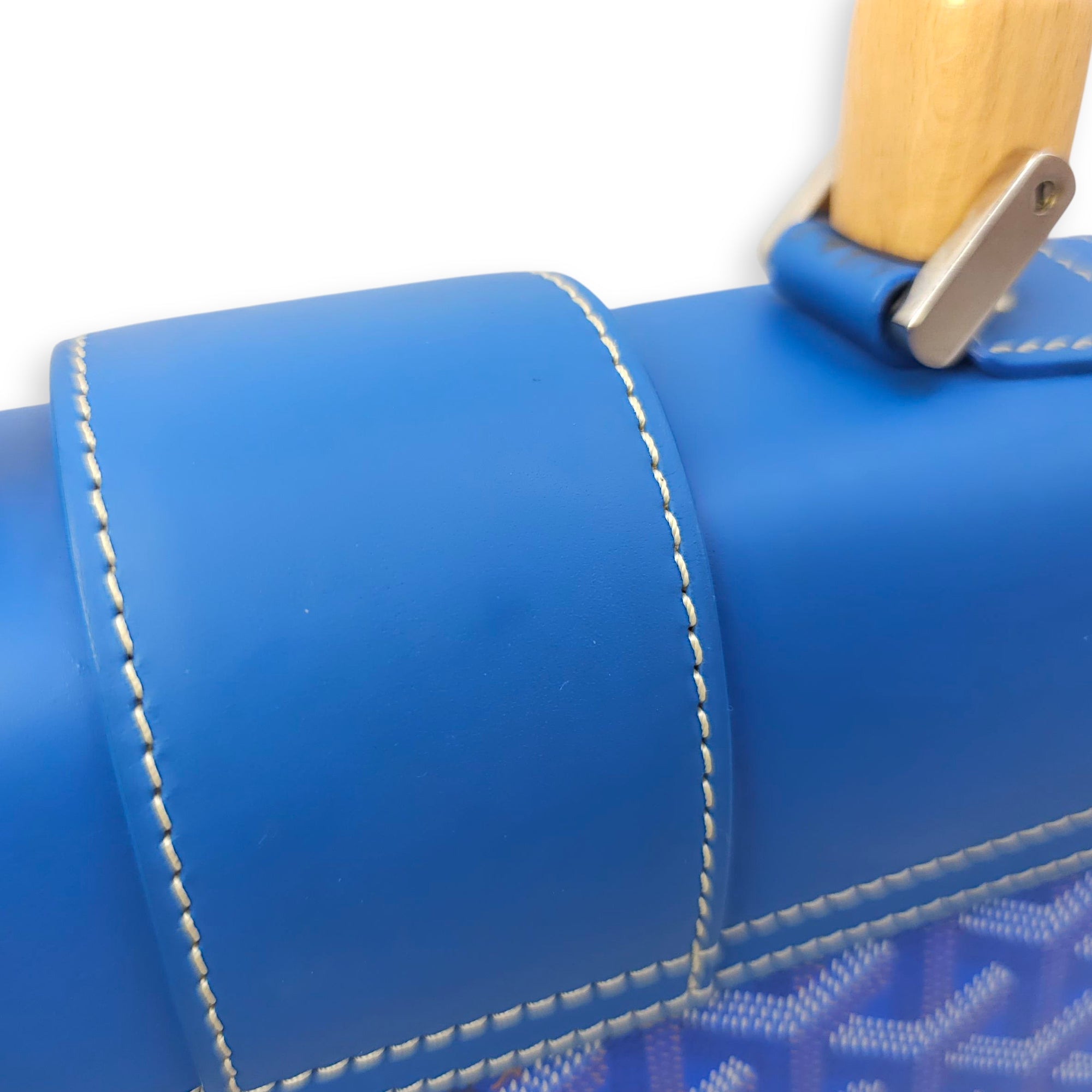 Saigon PM Blue Shoulder Bag in Canvas, Silver hardware