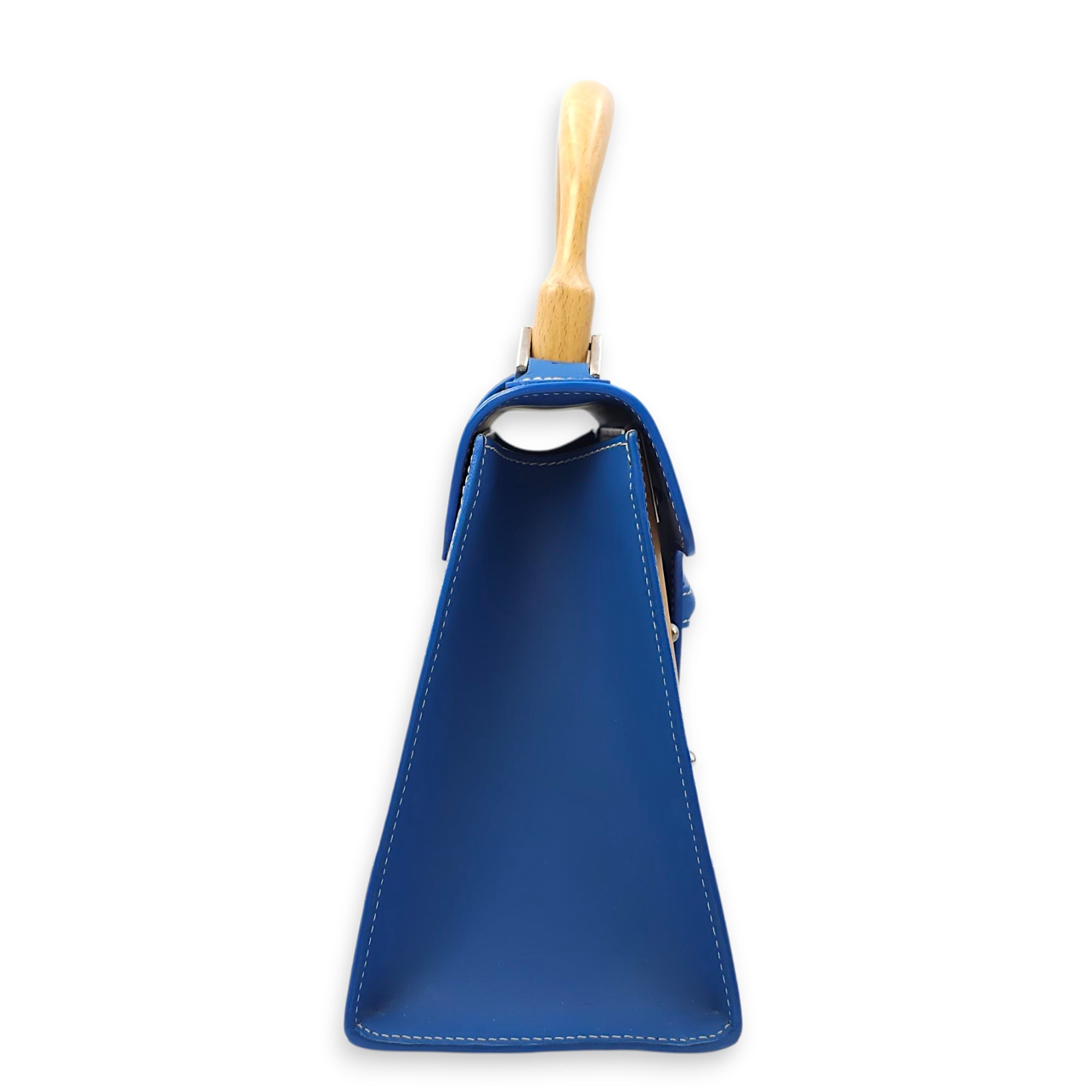 Saigon PM Blue Shoulder Bag in Canvas, Silver hardware