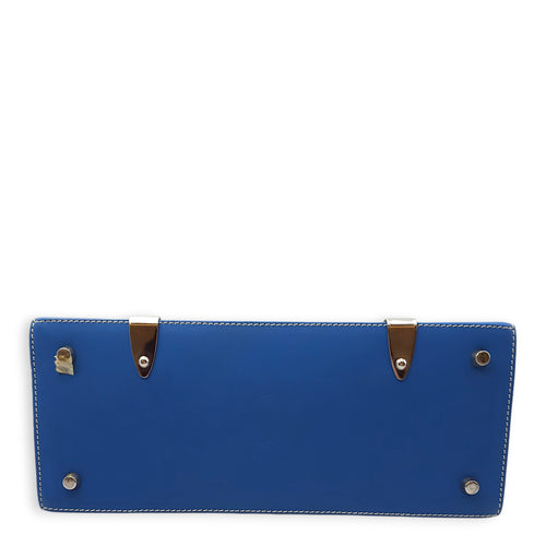 Saigon PM Blue Shoulder Bag in Canvas, Silver hardware