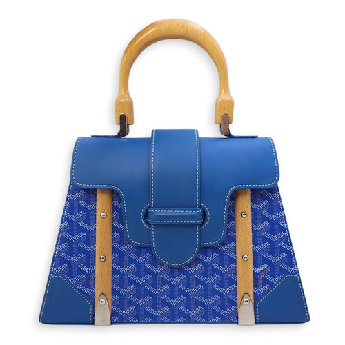 Saigon  PM Blue Shoulder Bag in Canvas Silver hardware CL2511-16937 1