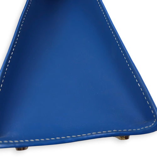 Saigon PM Blue Shoulder Bag in Canvas, Silver hardware