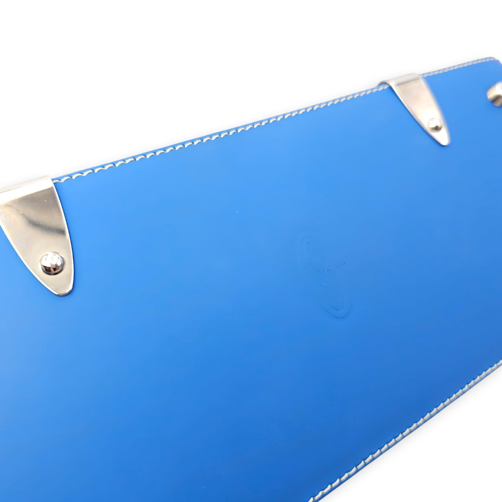 Saigon PM Blue Shoulder Bag in Canvas, Silver hardware