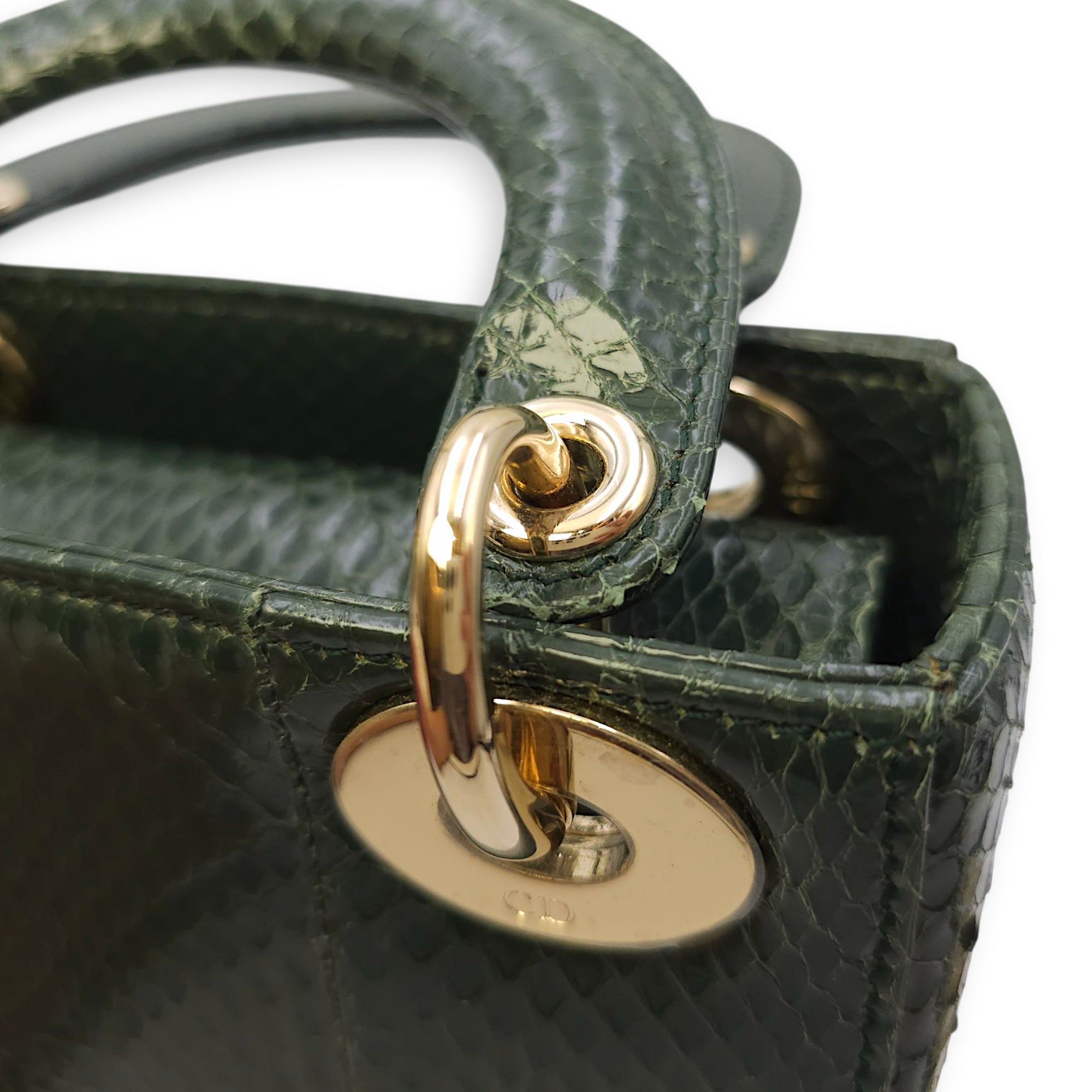 Lady Dior  Mini  Green Crossbody Bag in Python  Gold hardware CL2511-17033 20