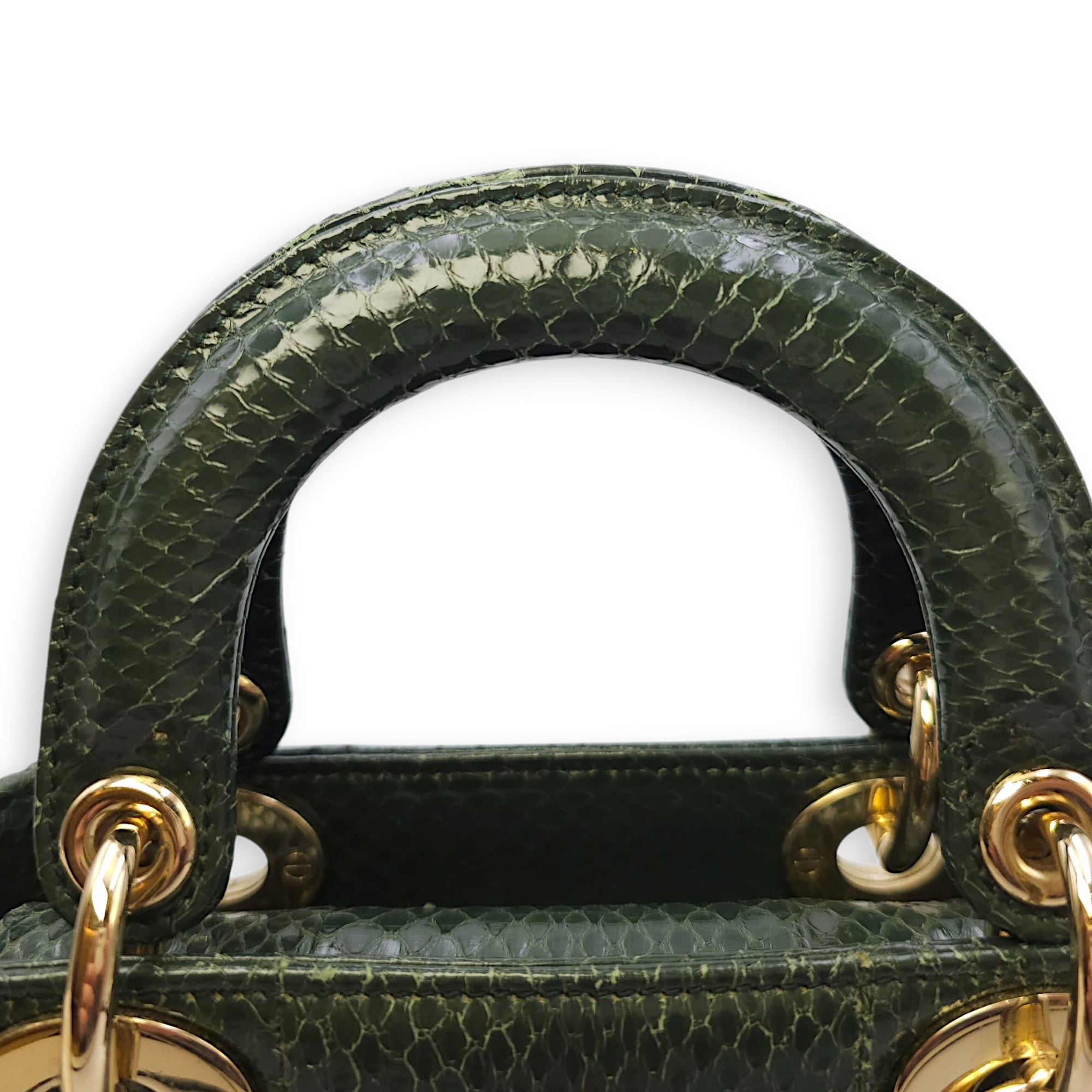 Lady Dior  Mini  Green Crossbody Bag in Python  Gold hardware CL2511-17033 4