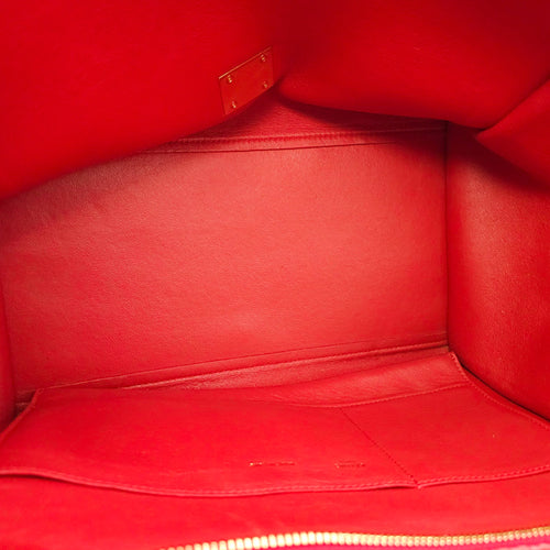 Trapeze Large Red Shoulder Bag in Python, Gold hardware