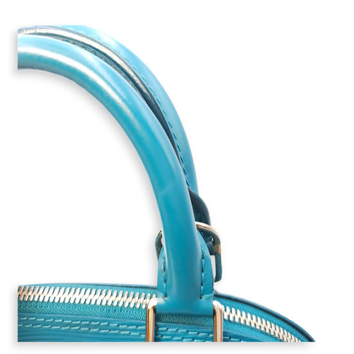 Alma BB Blue Crossbody Bag in Epi Leather, Silver hardware