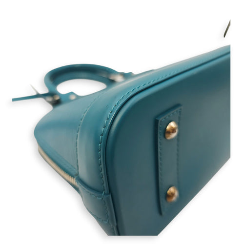 Alma BB Blue Crossbody Bag in Epi Leather, Silver hardware