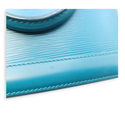 Alma BB Blue Crossbody Bag in Epi Leather, Silver hardware