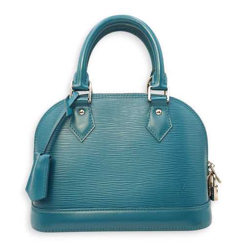 Alma BB Blue Crossbody Bag in Epi Leather, Silver hardware