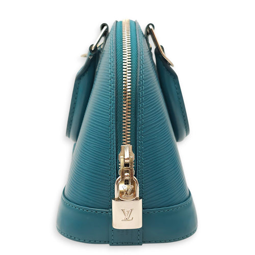 Alma BB Blue Crossbody Bag in Epi Leather, Silver hardware