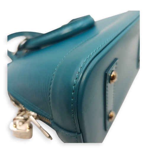 Alma BB Blue Crossbody Bag in Epi Leather, Silver hardware