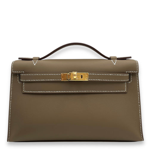 Kelly pochette Others Etoupe  in Swift Gold hardware CL2511-16759 1