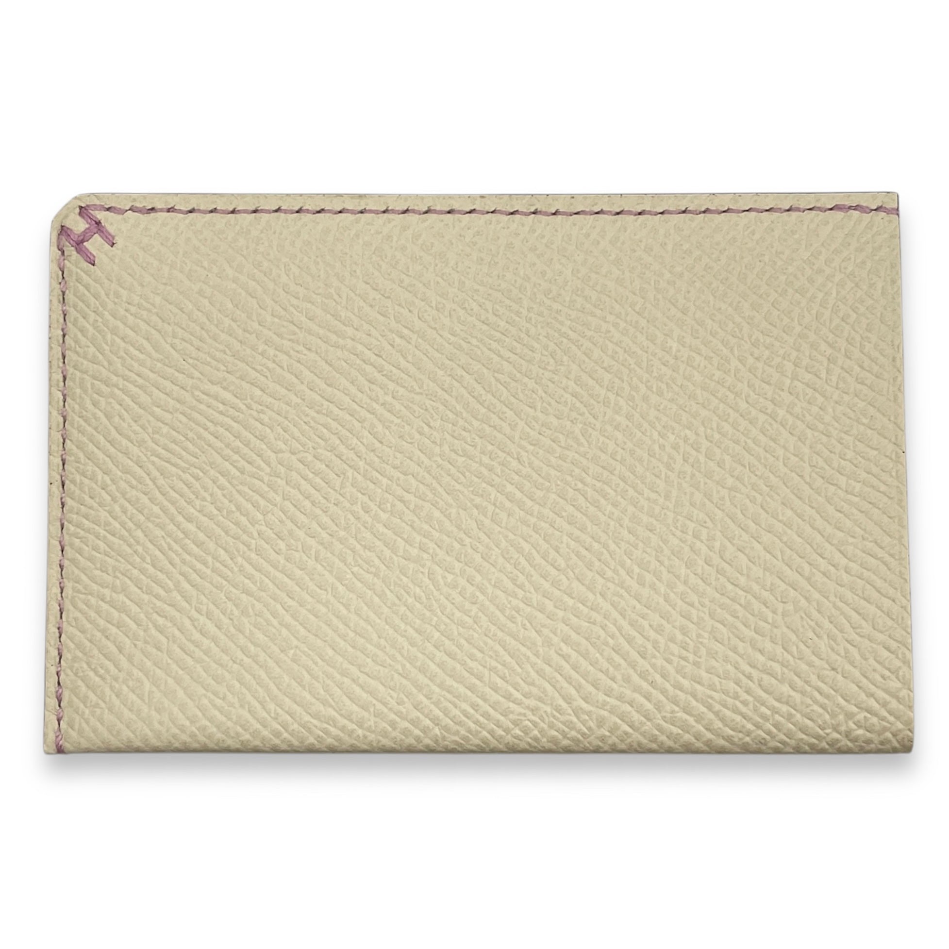 H Sellier Nata/Mauve Sylvestre Card Holder in Epsom