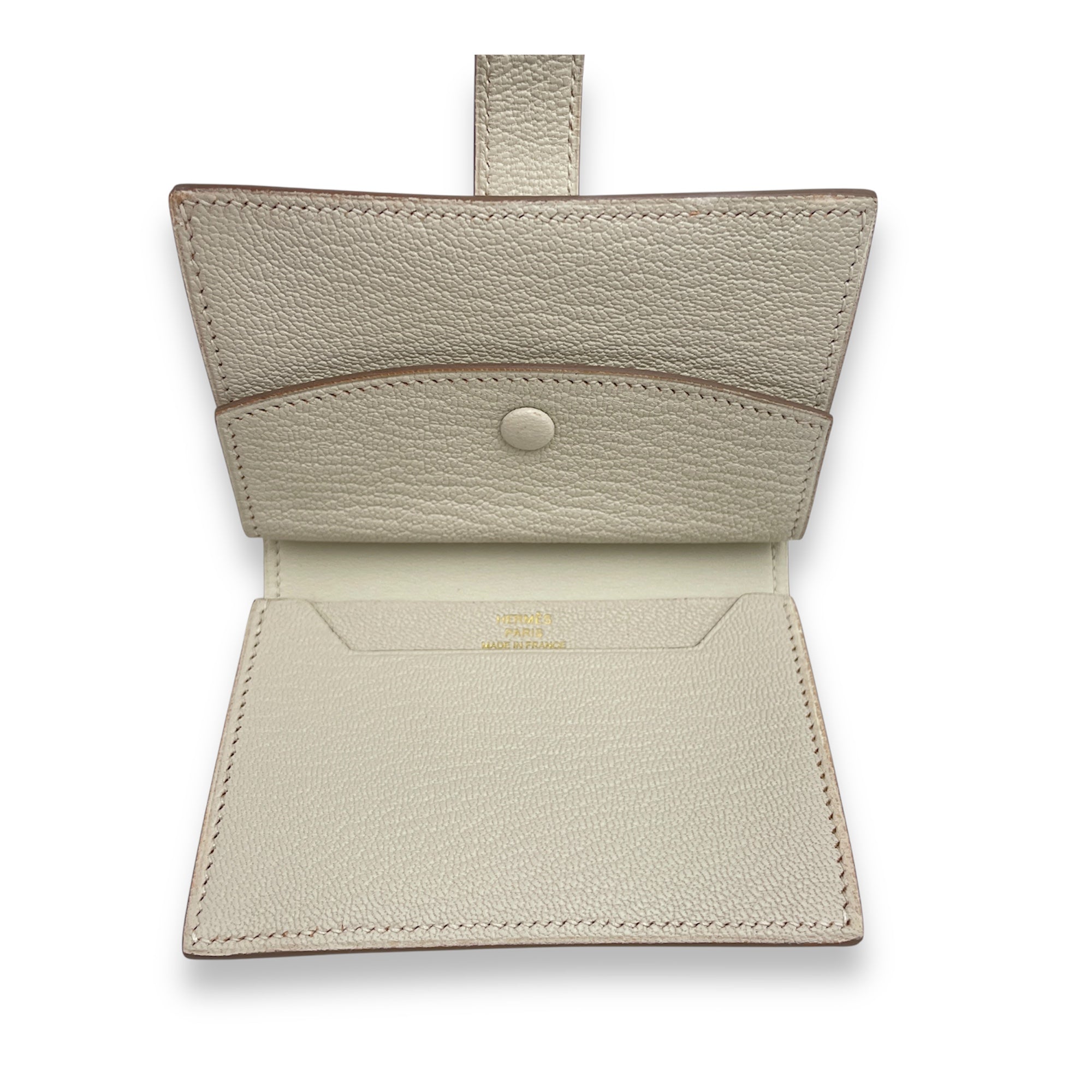 Bearn Mini Mushroom Card Holder in Chevre Mysore, Gold hardware