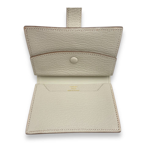 Bearn Mini Mushroom Card Holder in Chevre Mysore, Gold hardware