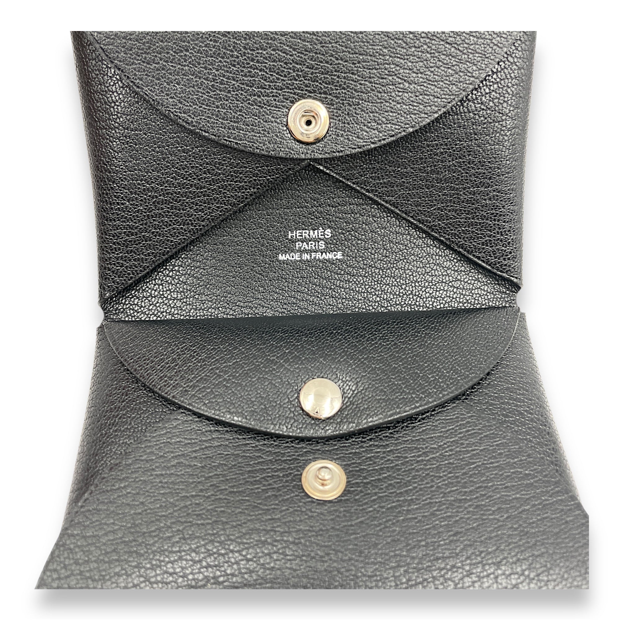 Calvi Duo Black Card Holder in Chevre Mysore