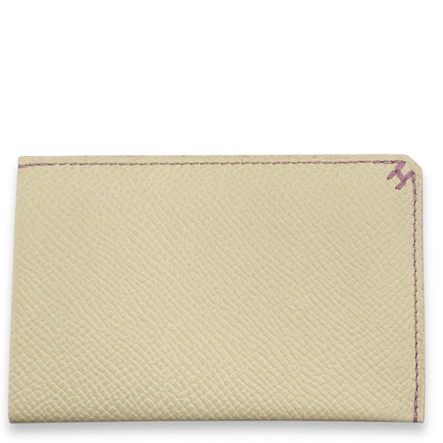 H Sellier Nata/Mauve Sylvestre Card Holder in Epsom