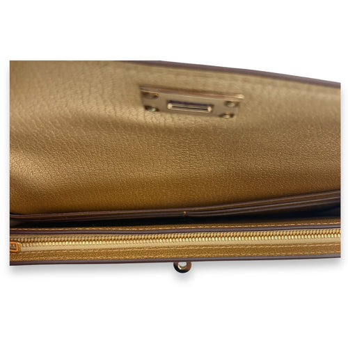Kelly Pocket Long Dore Wallet in Chevre Chamkilight Permabrass hardware CL2511-17096 3