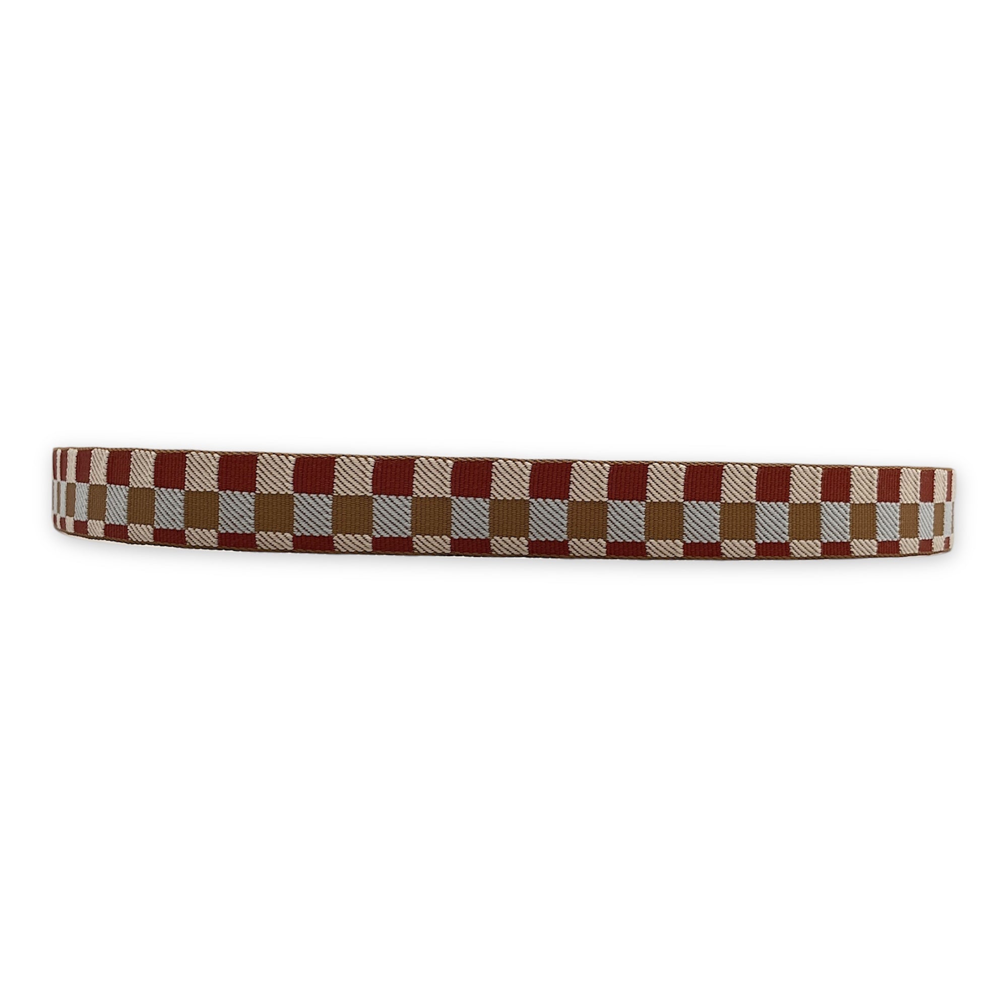 Maxi Quadrille 25mm by 85cm Gold/Chai-Nata-Bleu Brume Strap in Swift, Palladium hardware