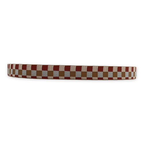 Maxi Quadrille 25mm by 85cm Gold/Chai-Nata-Bleu Brume Strap in Swift, Palladium hardware