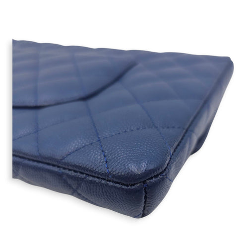 Envelope 28cm Blue Clutch in Caviar Leather Gold hardware CL2511-17134 2