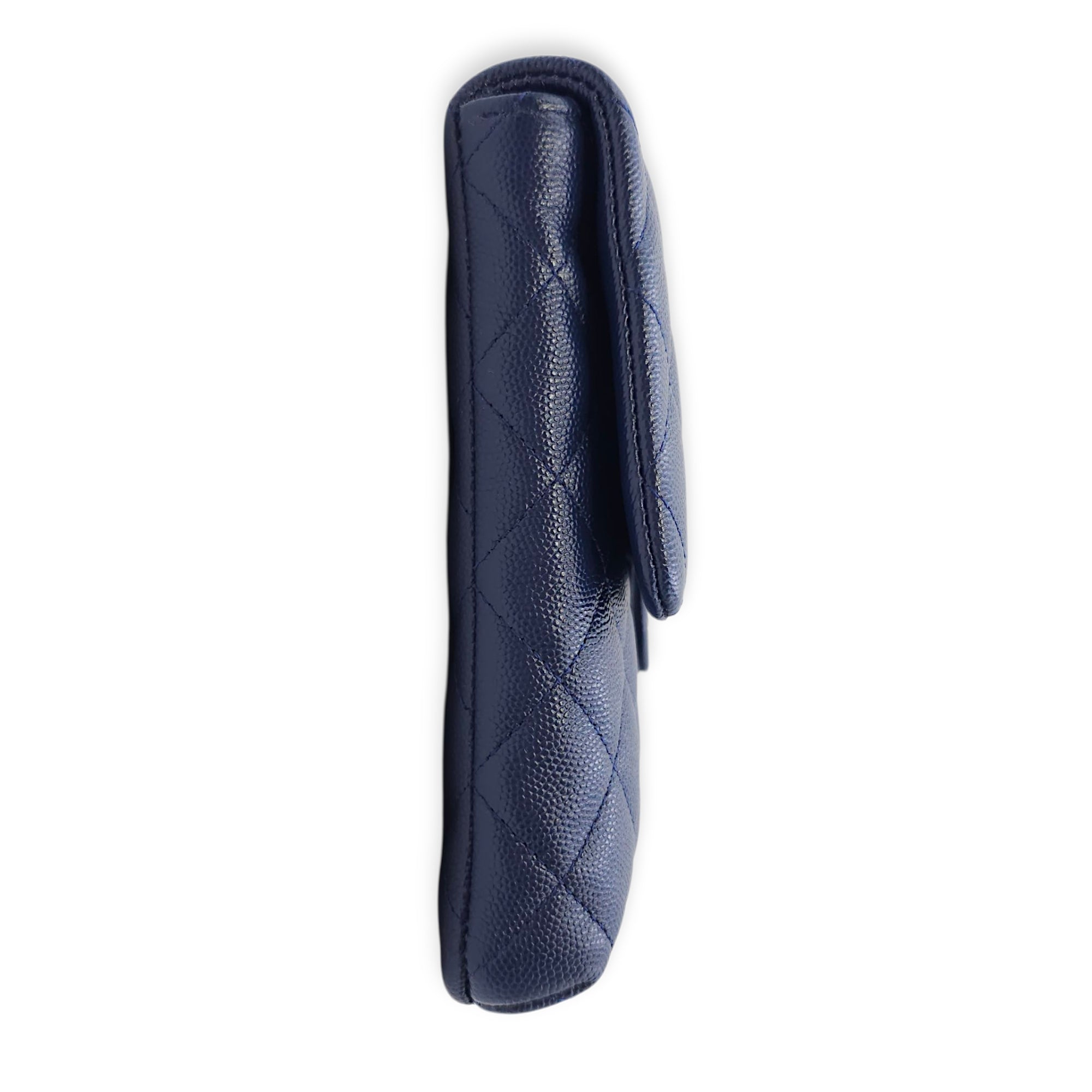 Envelope 28cm Blue Clutch in Caviar Leather Gold hardware CL2511-17134 11
